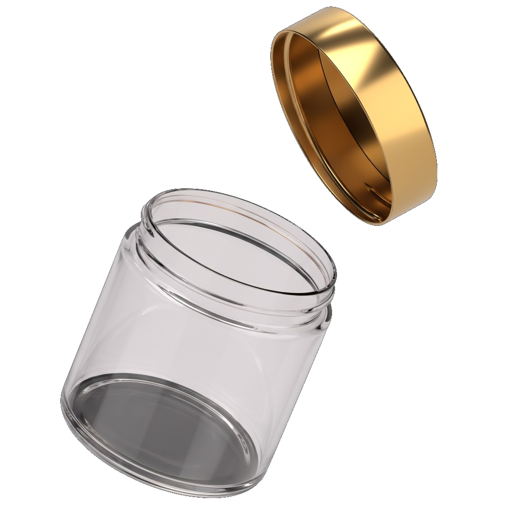 3 Gold Cap Jars